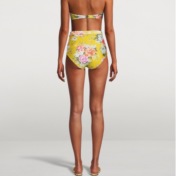 ZIMMERMANN Pattie Bikini Bottom In Floral Print Mustard Rose - Picture 2 of 14